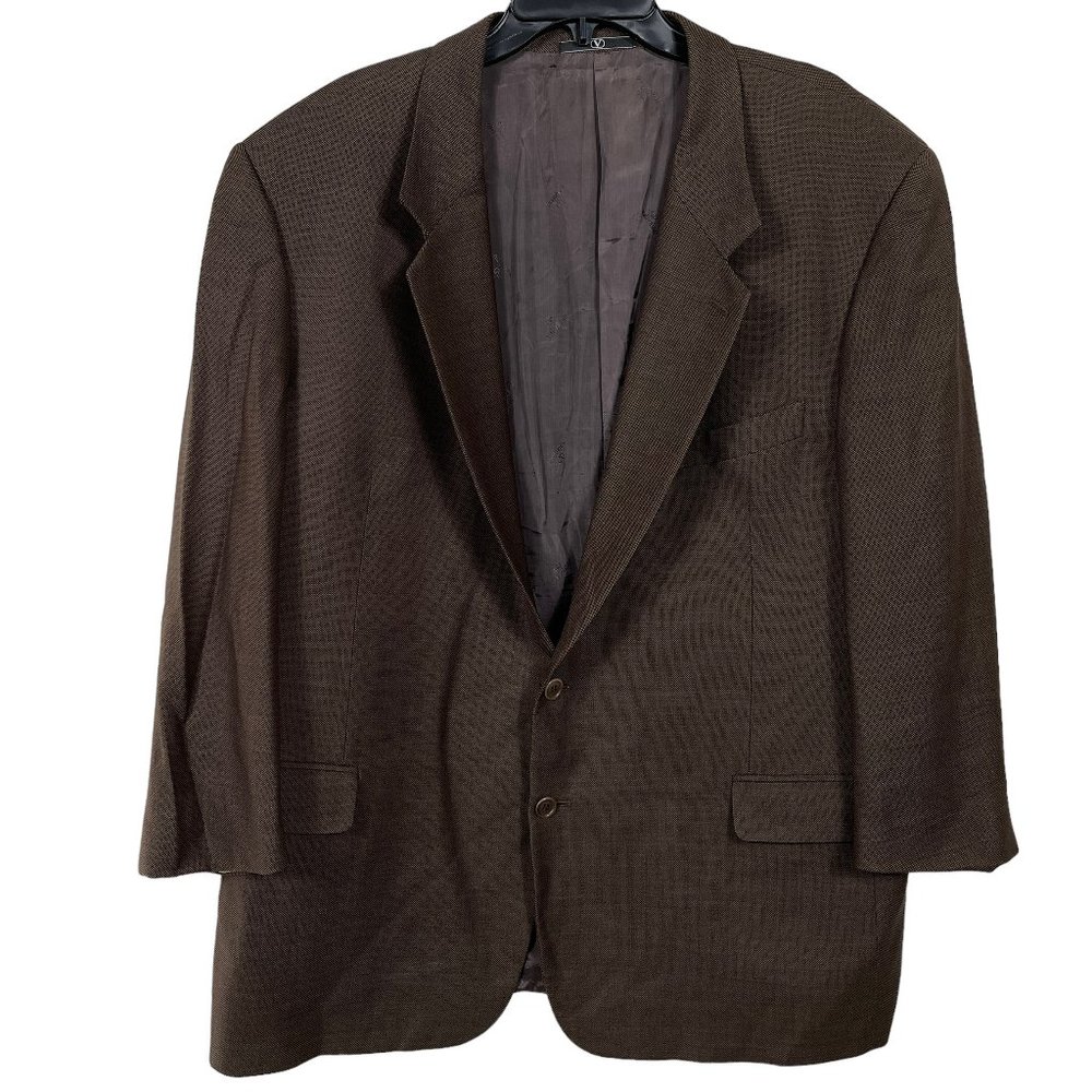 Valentino Uomo Blazer Sport Coat Mens 48R Brown Speckled Wool Neiman Marcus